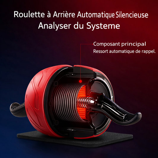 NomadeSport™ : Roue abdominale à rebond avec tapis