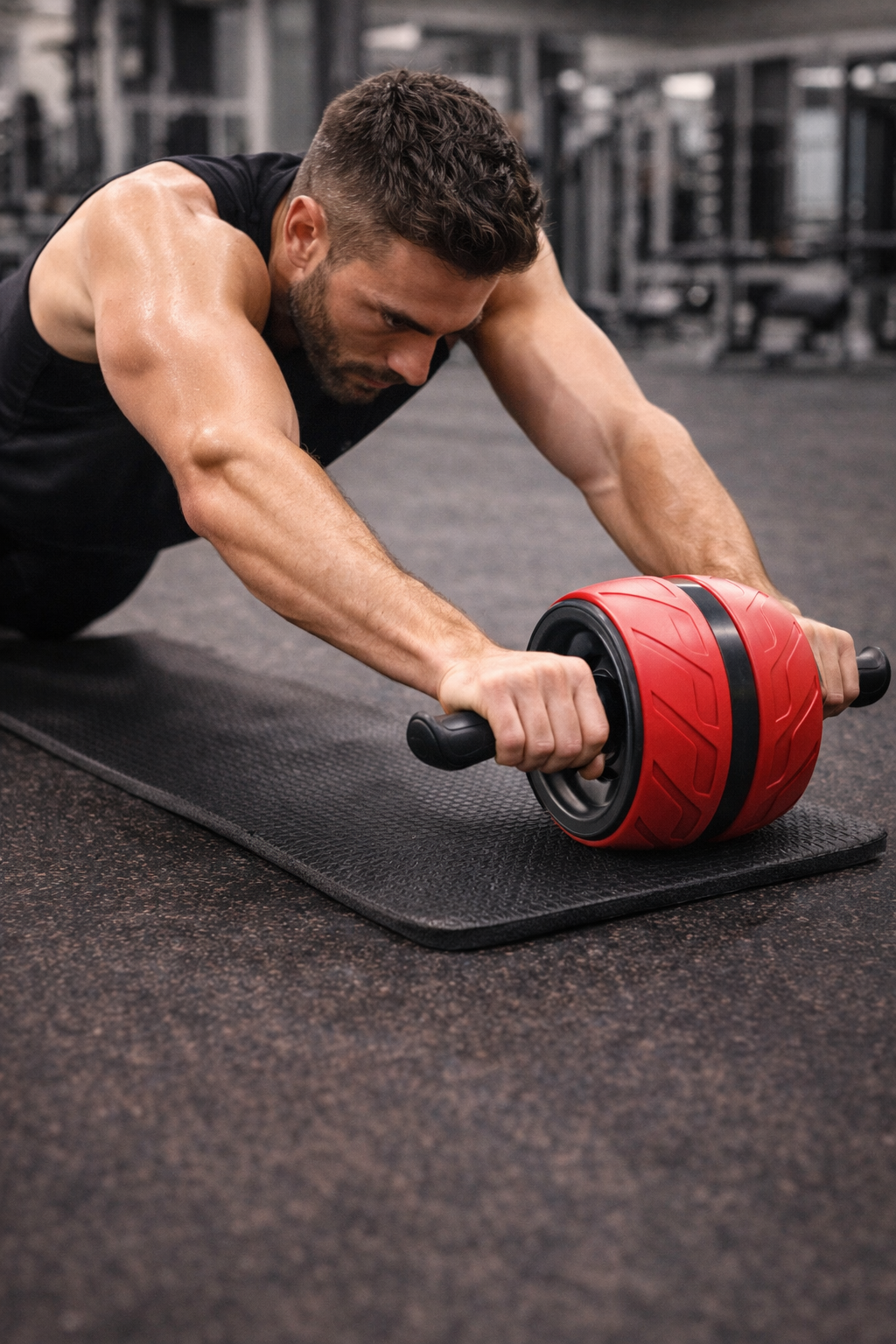 NomadeSport™ : Roue abdominale à rebond avec tapis