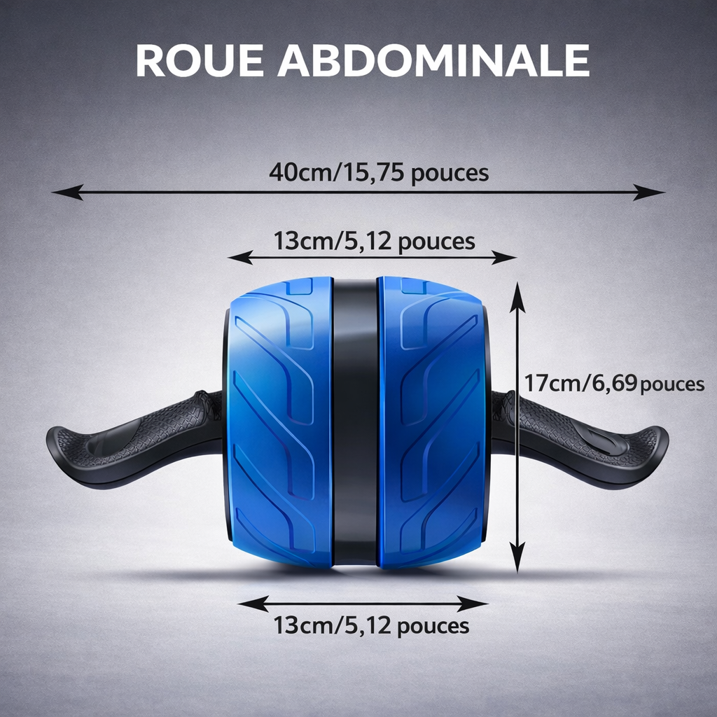 NomadeSport™ : Roue abdominale à rebond avec tapis
