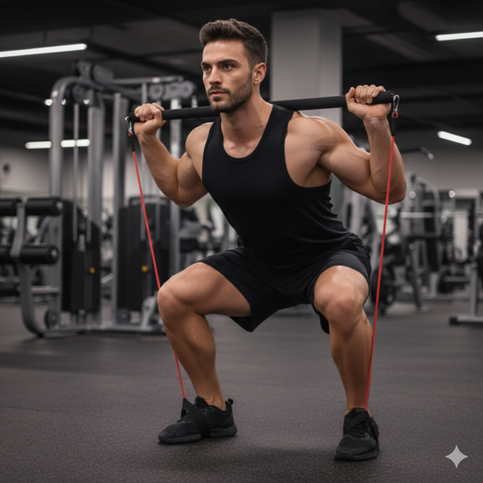 NomadeSport™ : Barre de musculation avec bandes de résistance (Pilates)